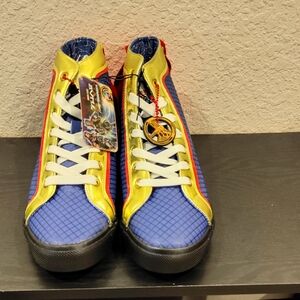 Adult High-Top Sneakers - Blue and Yellow